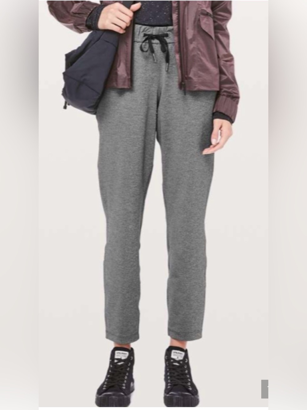 Lululemon On the Fly 7/8 taper leg pull on jogger dark Heather gray size 4